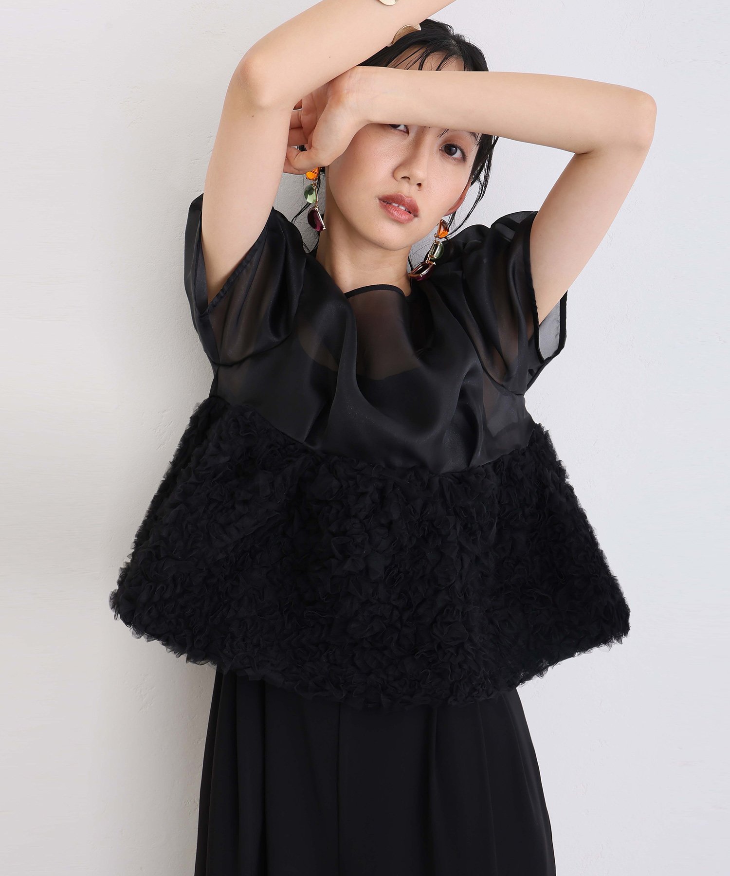 PourVous｜ペプラムセットアップパンツドレス 2点セット 結婚式