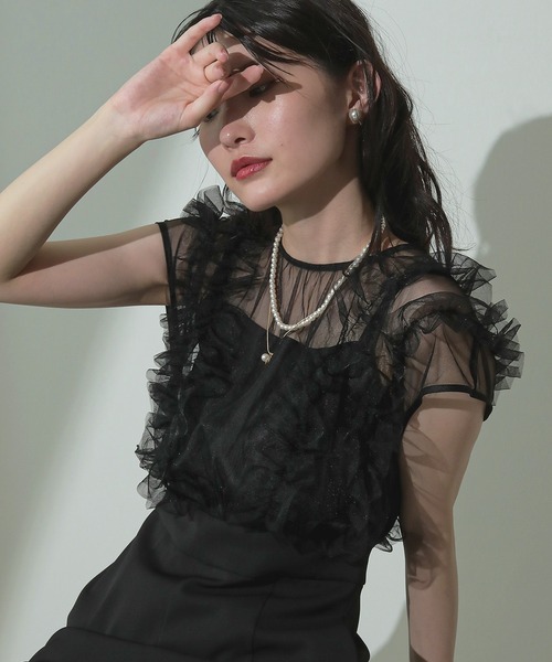 Kana パンツドレス ボリューム チュール ギャザーハイウエスト パンツ