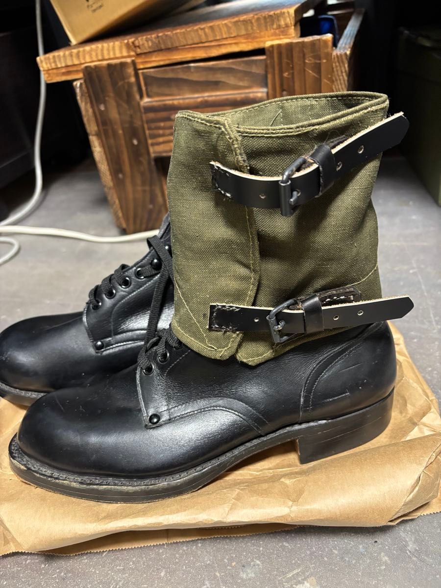 ドイツ軍 アンクルブーツ 代用 イタリア軍 サイズ26センチ 実物 レザー