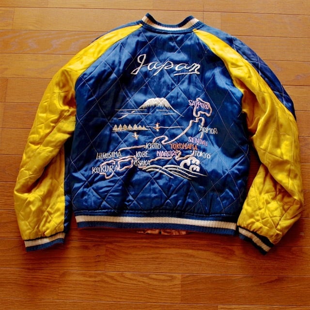 1950s Japanese Souvenir Jacket / 50年代 スカジャン 鷹＆日本地図