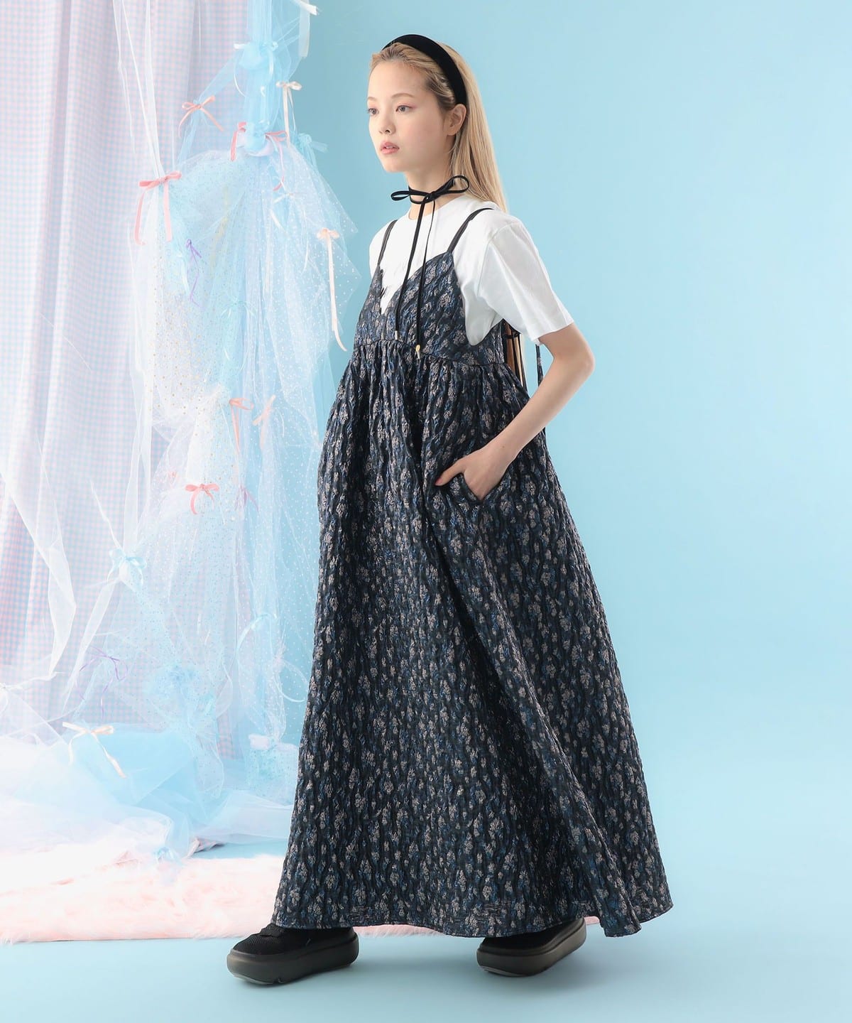 CAROLINA GLASER（カロリナ グレイサー）ラメ バックリボン