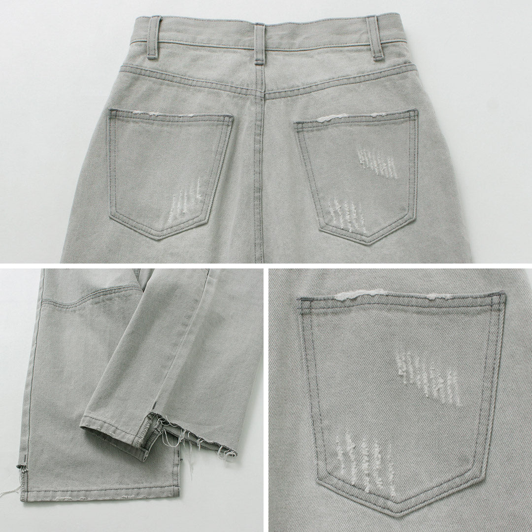 YENN（イェン） ハイライズ タックワイドパンツ / レディース ボトムス