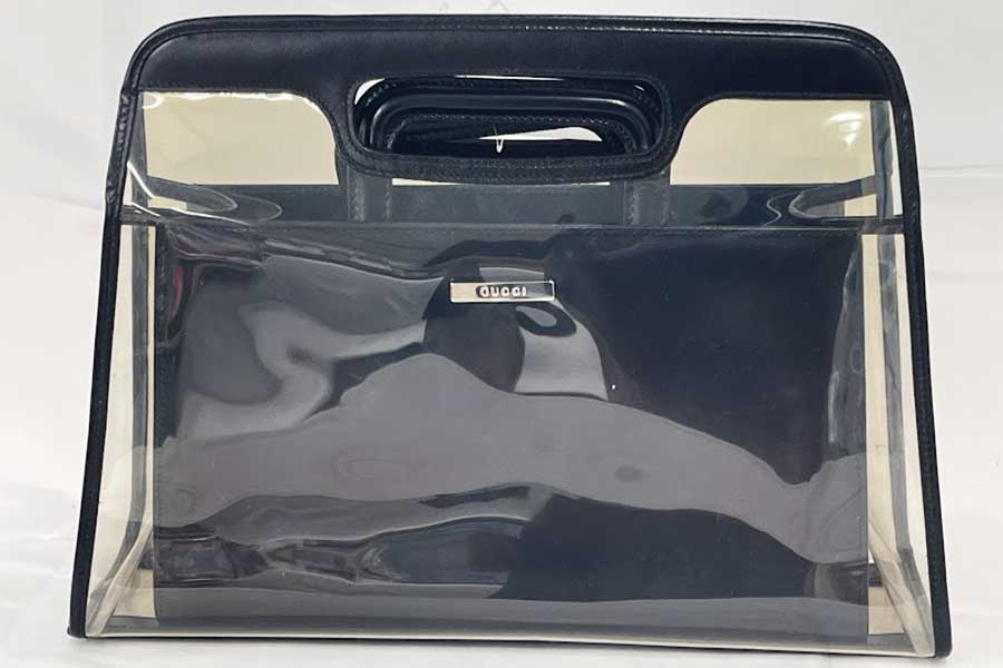 グッチ ビニールバッグ レザーバッグ トートバッグ ブラック 000-2058