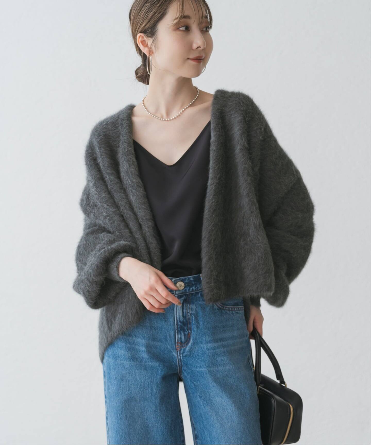 美品】NOBLE ノーブル ラクーンファーニットパフカーディガン 【公式通販】