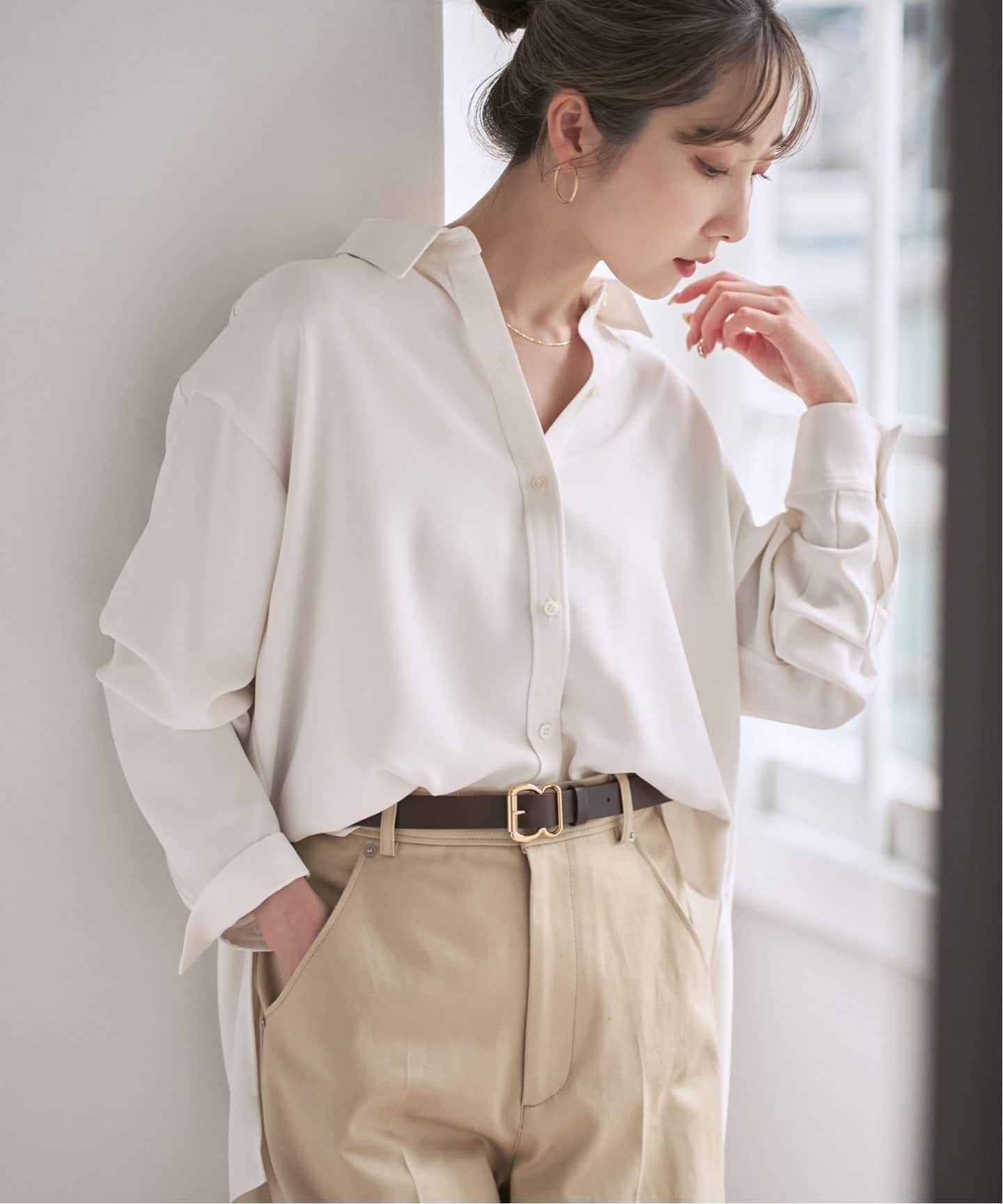 追加》シーズンカラープレーンシャツ（シャツ／ブラウス）｜NOBLE