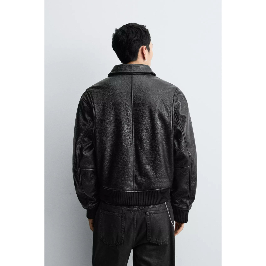 ZARA - ZARA ザラ フェイクレザーパフジャケット Mの通販 by GR｜ザラ