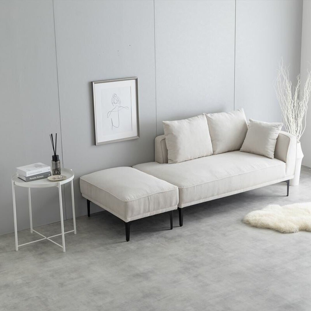 オットマン付き2人掛けカウチソファ | 柔らかい座り心地と高い