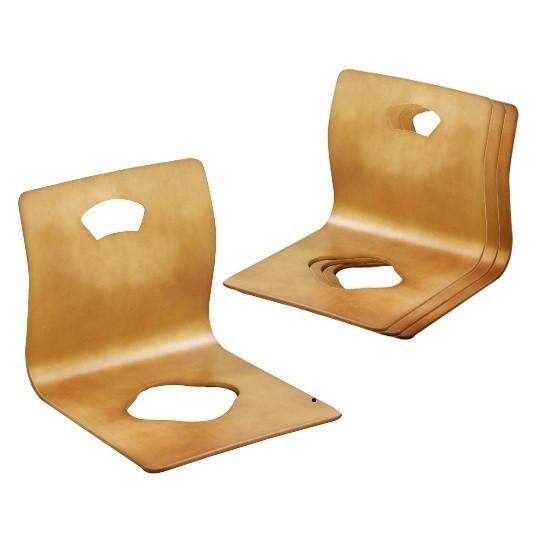 弘益 木製曲げ木座椅子GZ-395 ブラウン (1個) (送料別) : くらし壱番館