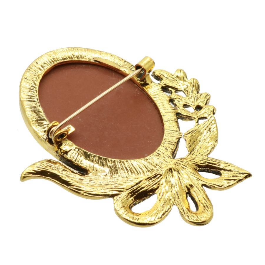 ブローチ カメオ 浮き彫り アンティーク調 クラシカル おしゃれ きれい