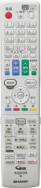 機種別情報（BD-W550SW：リモコン写真）｜サポート・お問い合わせ