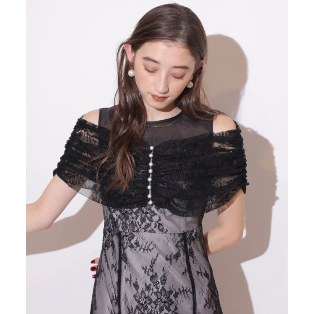 リランドチュール Rirandture オフショルレースマーメイドワンピース