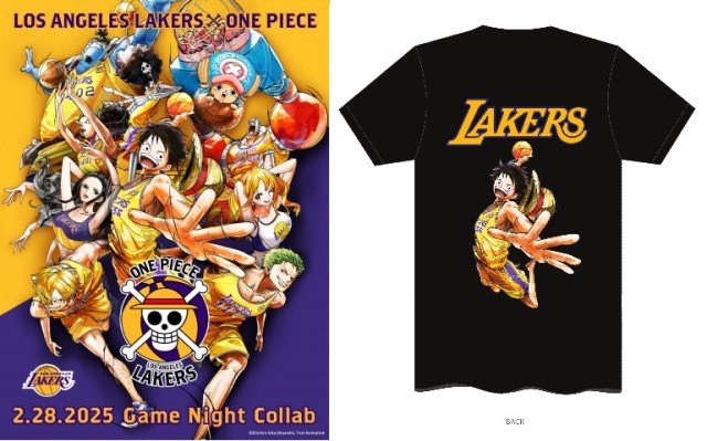 One Piece fans and Lakers fans to get exclusive T-shirts and