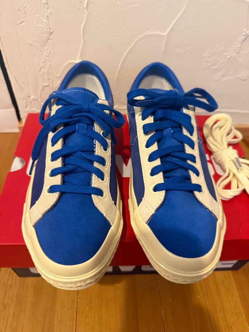 【週末値下げ】コンバース ワンスタースエード×デンハム27cm US8.5 コンバース×デンハム”ブルースエード”の「ワンスター」スニーカー、踵