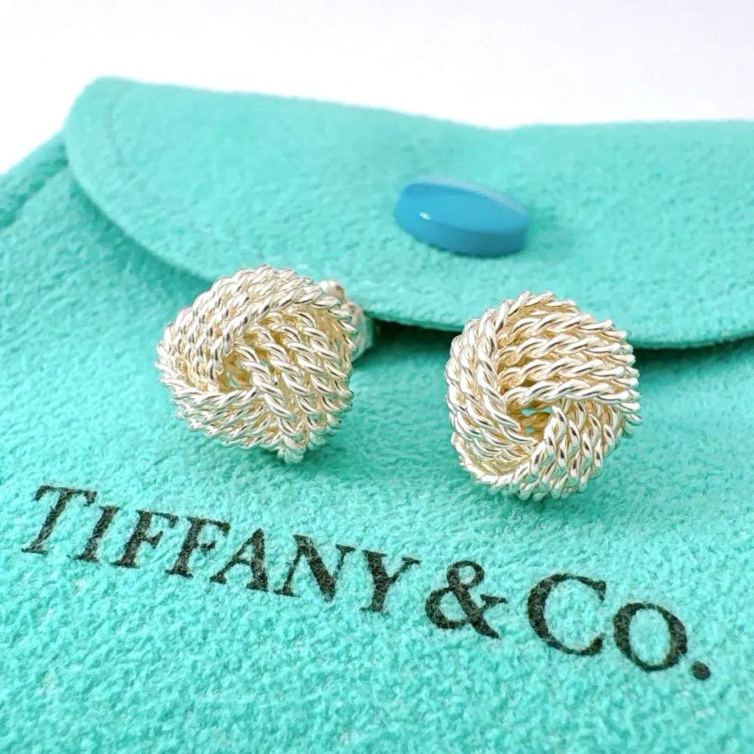 極美品 オールドティファニー サマセット ノット ボール ピアス シルバー925 廃盤品 ティファニー サマセット メッシュ ボール ピアス シルバー
