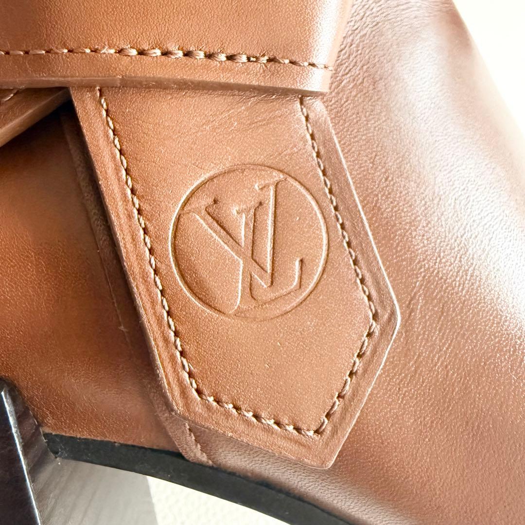 ルイヴィトン】LVサークルアンクルブーツ ロゴ入り レザー ブーティ 36.5