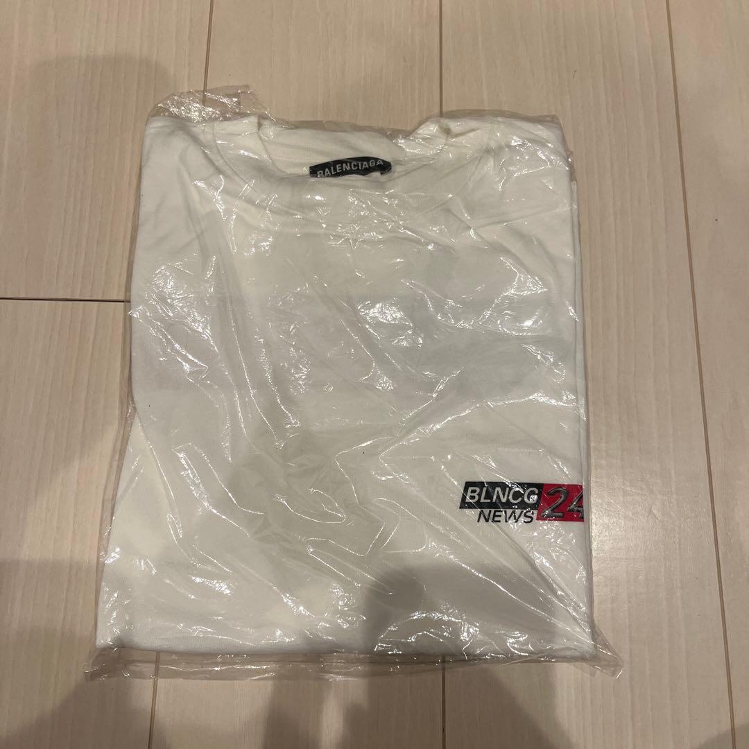 新品BALENCIAGA ホワイト Tシャツ Balenciaga White Printed Cotton Oversized T-Shirt S Balenciaga
